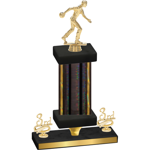 Premium Single Black Glacier Third Place Bowling Trophy