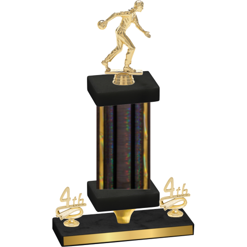 Premium Single Black Glacier Fourth Place Bowling Trophy