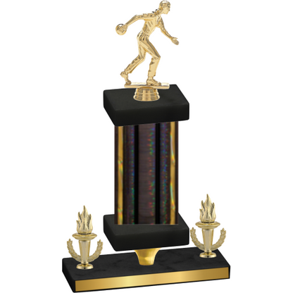 Premium Single Black Glacier Victory Bowling Trophy