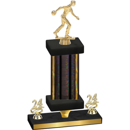 Premium Single Black Glacier Year Bowling Trophy