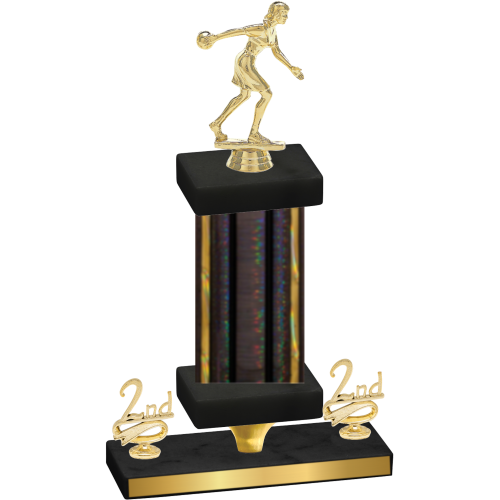 Premium Single Black Glacier Second Place Bowling Trophy