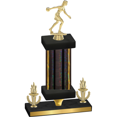 Premium Single Black Glacier Victory Bowling Trophy