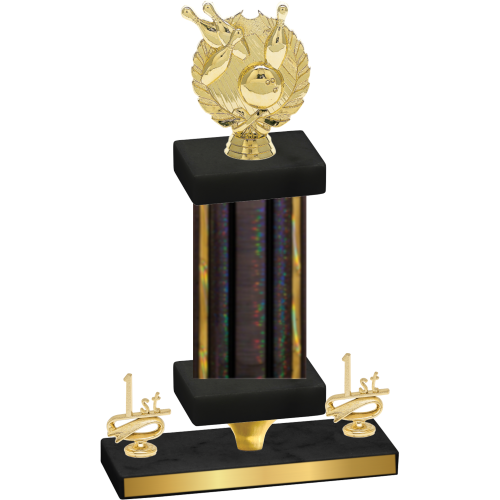 Premium Single Black Glacier First Place Bowling Trophy