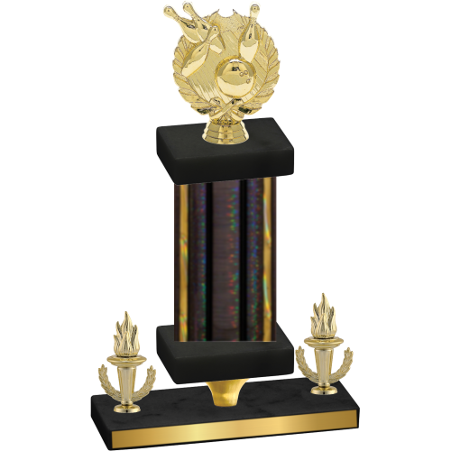 Premium Single Black Glacier Victory Bowling Trophy