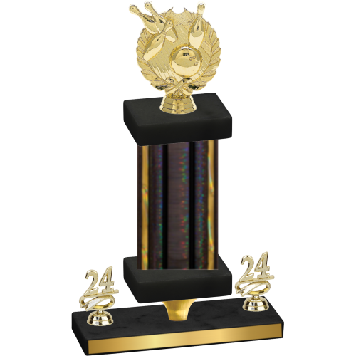 Premium Single Black Glacier Year Bowling Trophy