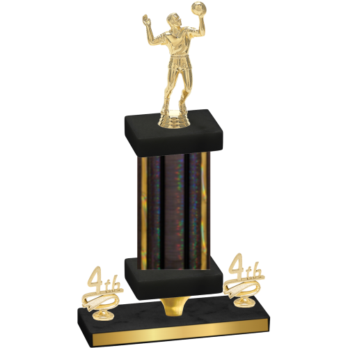 Premium Single Black Glacier Fourth Place Volleyball Trophy