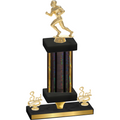 Premium Single Black Glacier Third Place Football Trophy
