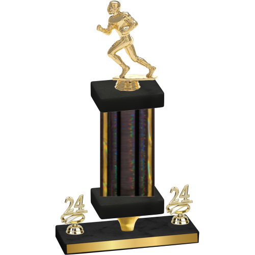 Premium Single Black Glacier Year Football Trophy