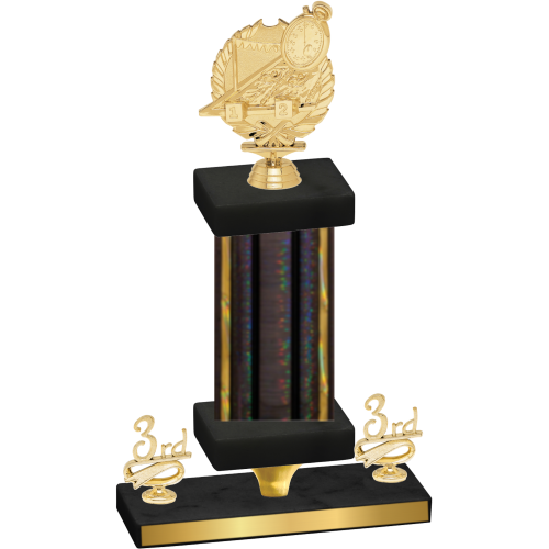 Premium Single Black Glacier Third Place Swimming Trophy