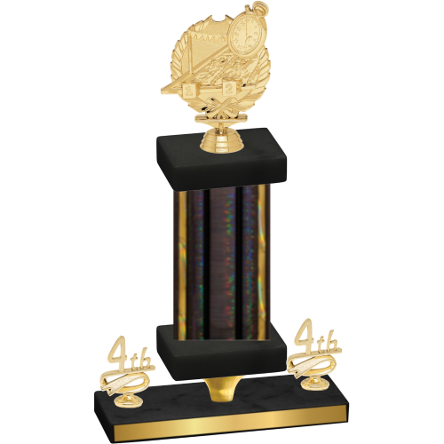 Premium Single Black Glacier Fourth Place Swimming Trophy