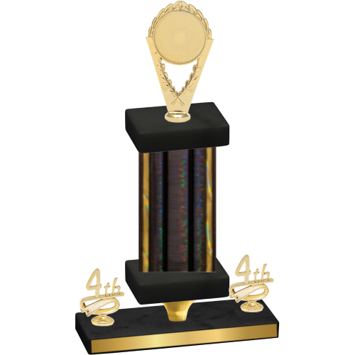 Premium Single Black Glacier Fourth Place Insert Trophy