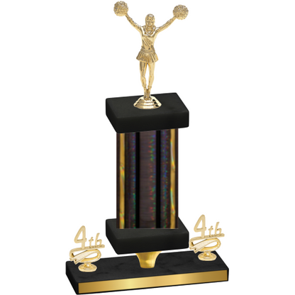 Premium Single Black Glacier Fourth Place Cheerleading Trophy