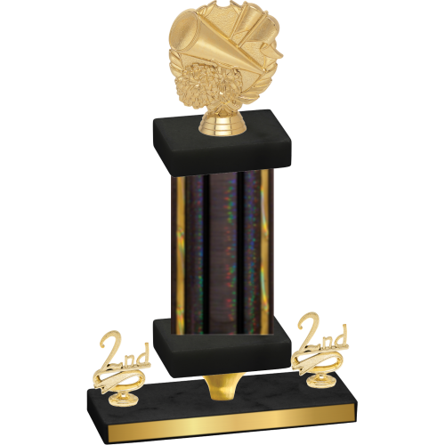 Premium Single Black Glacier Second Place Cheerleading Trophy