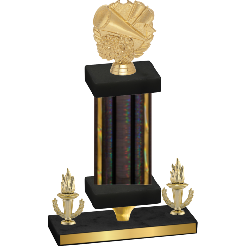 Premium Single Black Glacier Victory Cheerleading Trophy