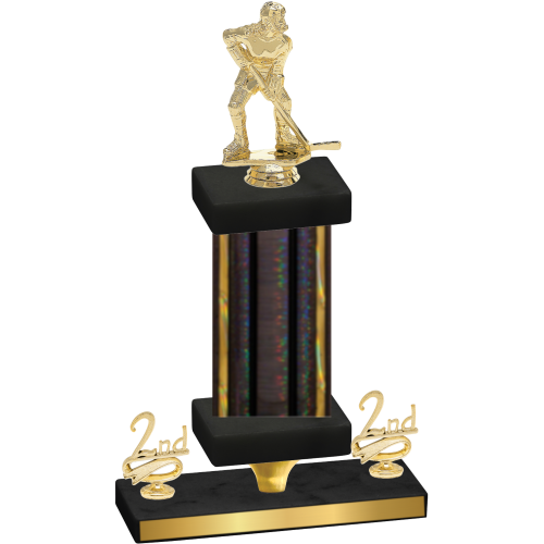 Premium Single Black Glacier Second Place Hockey Trophy