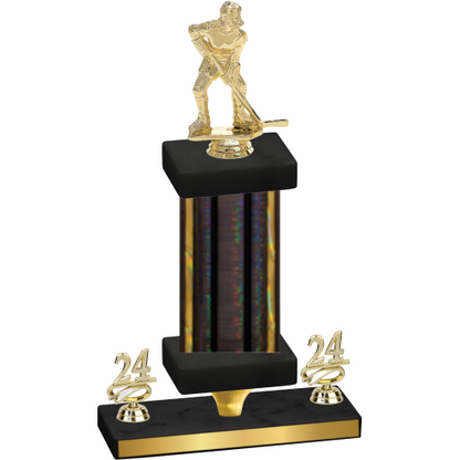 Premium Single Black Glacier Year Hockey Trophy