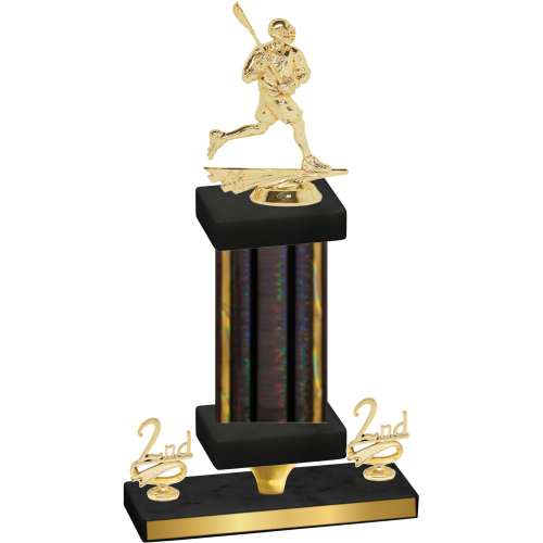 Premium Single Black Glacier Second Place Lacrosse Trophy