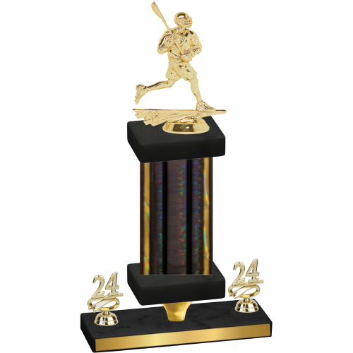 Premium Single Black Glacier Year Lacrosse Trophy