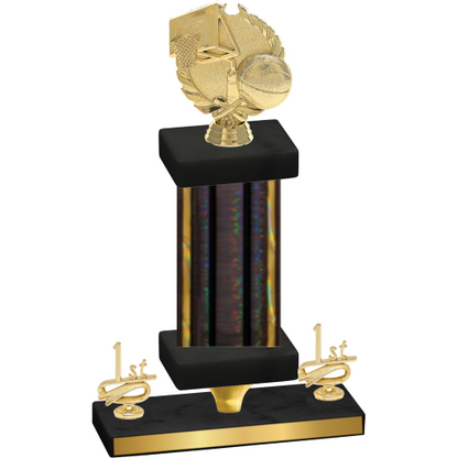 Premium Single Black Glacier First Place Basketball Trophy