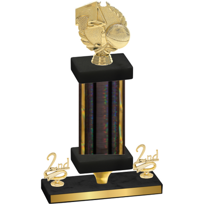 Premium Single Black Glacier Second Place Basketball Trophy