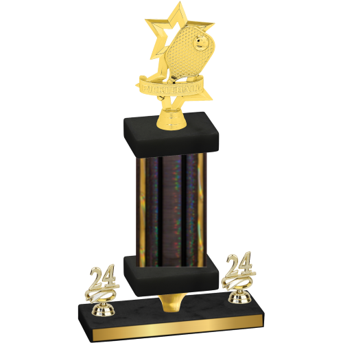 Premium Single Black Glacier Year Pickleball Trophy
