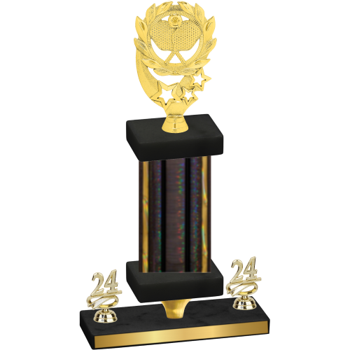 Premium Single Black Glacier Year Pickleball Trophy