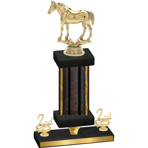 Premium Single Black Glacier Second Place Horses Trophy