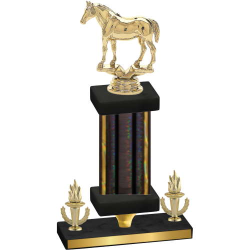 Premium Single Black Glacier Victory Horses Trophy