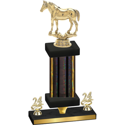 Premium Single Black Glacier Year Horses Trophy