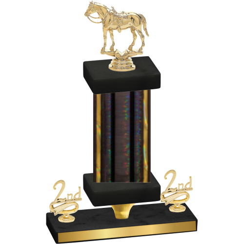 Premium Single Black Glacier Second Place Horses Trophy