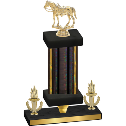 Premium Single Black Glacier Victory Horses Trophy