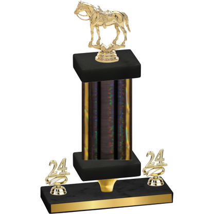 Premium Single Black Glacier Year Horses Trophy