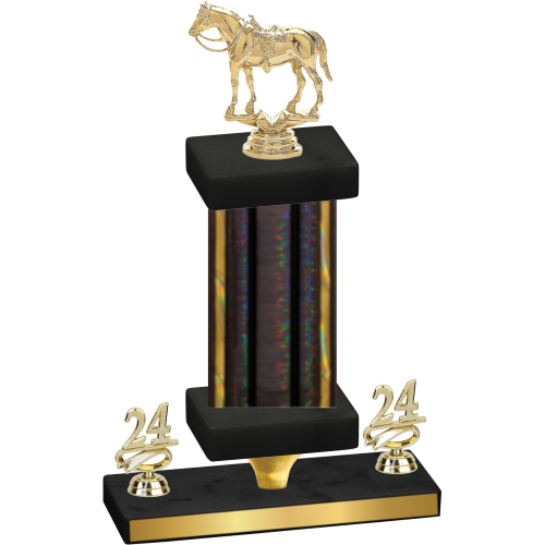 Premium Single Black Glacier Year Horses Trophy