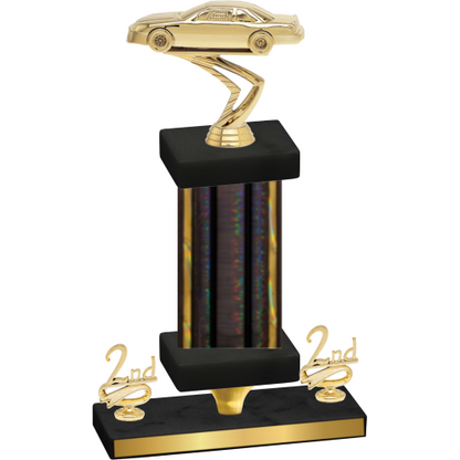 Premium Single Black Glacier Second Place Cars Trophy