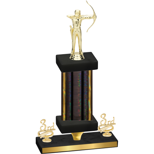 Premium Single Black Glacier Third Place Archery Trophy