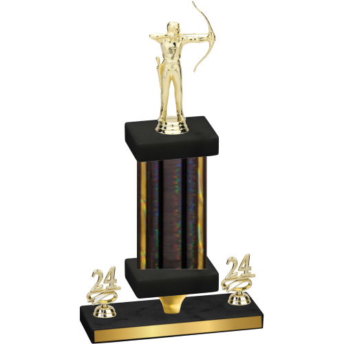 Premium Single Black Glacier Year Archery Trophy