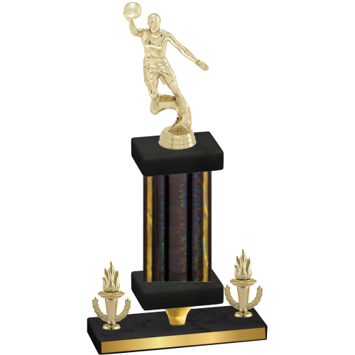 Premium Single Black Glacier Victory Basketball Trophy