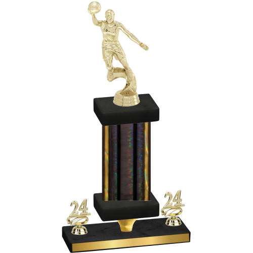 Premium Single Black Glacier Year Basketball Trophy