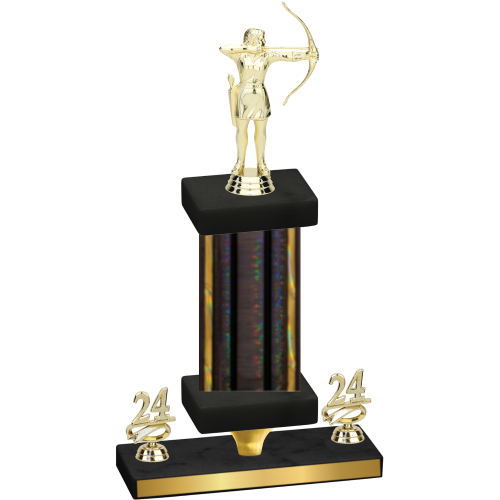 Premium Single Black Glacier Year Archery Trophy