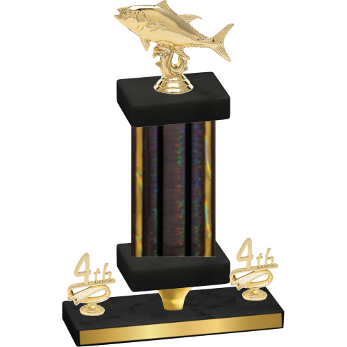 Premium Single Black Glacier Fourth Place Fishing Trophy