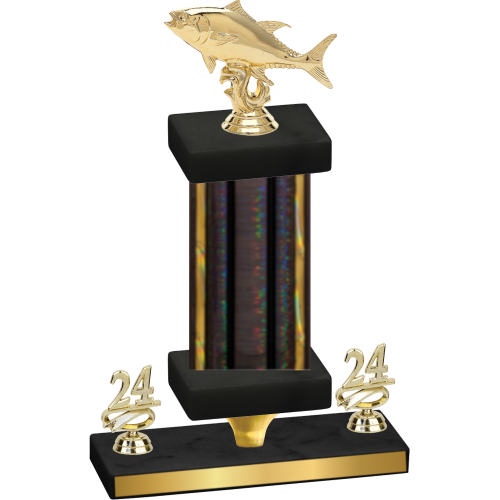 Premium Single Black Glacier Year Fishing Trophy