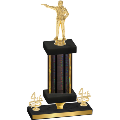 Premium Single Black Glacier Fourth Place Shooter Trophy