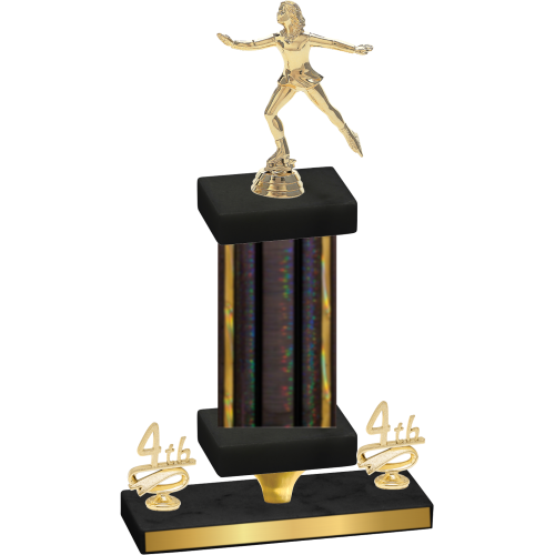 Premium Single Black Glacier Fourth Place Skater Trophy