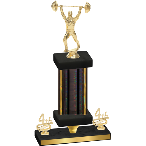Premium Single Black Glacier Fourth Place Weights Trophy