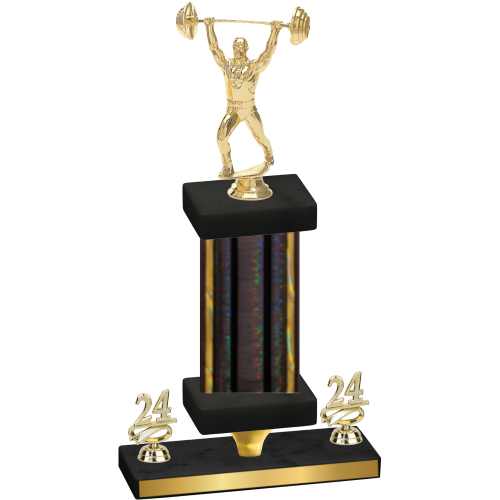 Premium Single Black Glacier Year Weights Trophy