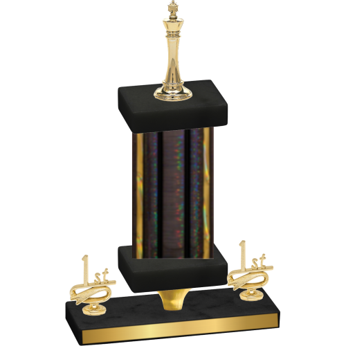 Premium Single Black Glacier First Place Chess Trophy