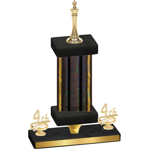 Premium Single Black Glacier Fourth Place Chess Trophy