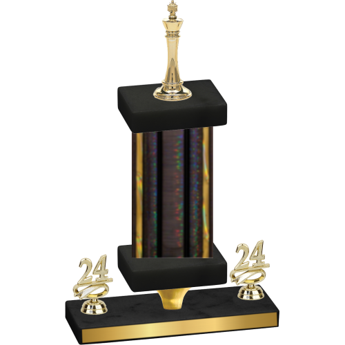 Premium Single Black Glacier Year Chess Trophy