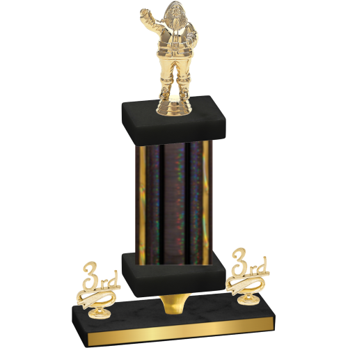 Premium Single Black Glacier Third Place Holiday Trophy