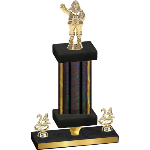 Premium Single Black Glacier Year Holiday Trophy